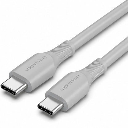 Cable USB 2.0 Tipo-C Vention TRVHH/ USB Tipo-C Macho - USB Tipo-C Macho/ Hasta 60W/ 480Mbps/ 2m/ Gris
