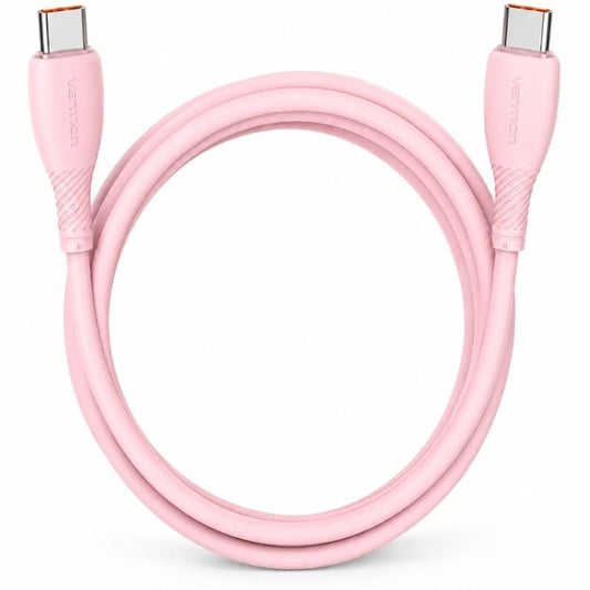 Cabo USB 2.0 Tipo-C Vention TRWPH/ USB Tipo-C Macho - USB Tipo-C Macho/ Até 100W/ 480Mbps/ 2m/ Rosa