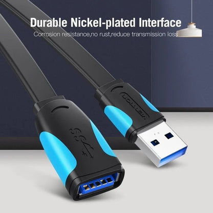Cabo Extensor USB 3.0 Vention VAS-A13-B050/ USB Macho - USB Fêmea/ 5Gbps/ 50cm/ Preto e Azul