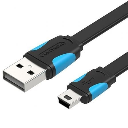 Cable USB 2.0 Vention VAS-A14-B050/ MiniUSB Macho - USB Macho/ 480Mbps/ 50cm/ Azul y Negro