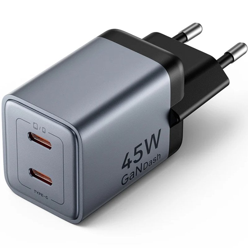 Carregador de Parede GaN Vention FCDH0-EU/ 2xUSB Tipo-C/ 45W