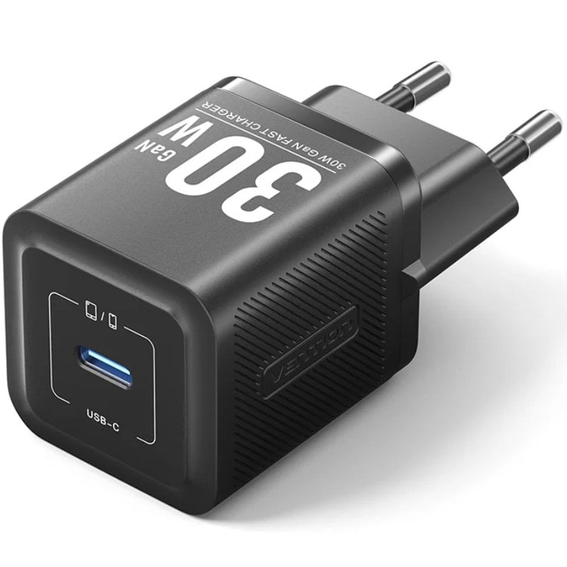 Carregador de Parede GaN Vention FEZB0-EU/ 1xUSB Tipo-C/ 30W