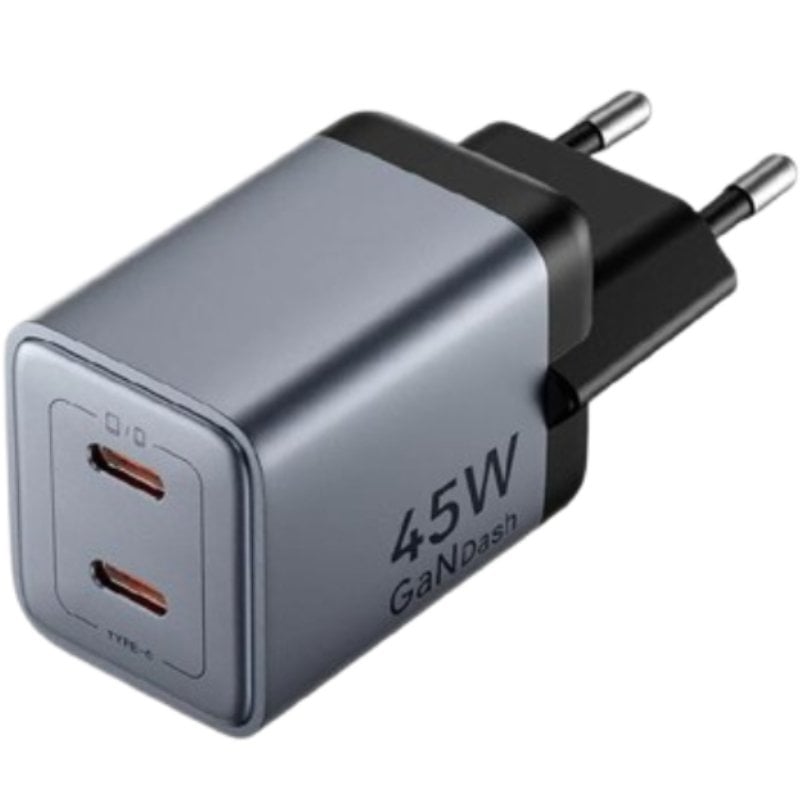 Carregador de Parede GaN Vention TZ-FCDH0-EU/ 2xUSB Tipo-C + Cabo USB Tipo-C/ 45W
