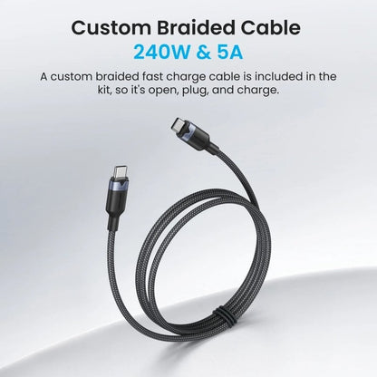 Cargador de Pared GaN Vention TZ-FCOH0-EU/ 3xUSB Tipo-C + Cable USB Tipo-C/ 1xUSB/ 140W