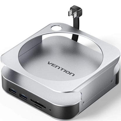 Docking para Mac Mini USB Tipo-C Vention THIHAG/ Slot SSD M.2/ 4xUSB/ 1xUSB Tipo-C/ 1xDisplayPort 4K/ 1xLeitor de Cartões/ 1xJack 3.5mm