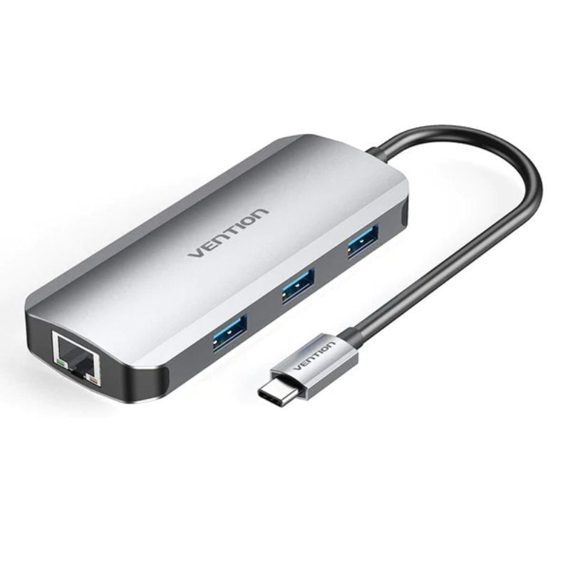 Docking USB Tipo-C Vention TOHHB/ 1xHDMI 4K/ 3xUSB/ 1xRJ45/ 1xUSB Tipo-C PD/ Cinzento