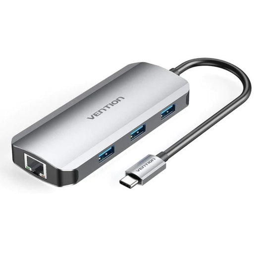 Docking USB Tipo-C Vention TOHHB/ 1xHDMI 4K/ 3xUSB/ 1xRJ45/ 1xUSB Tipo-C PD/ Cinzento
