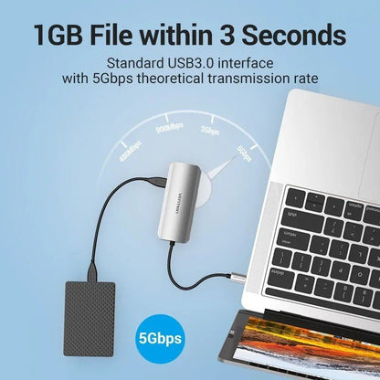 Docking USB Tipo-C Vention TOHHB/ 1xHDMI 4K/ 3xUSB/ 1xRJ45/ 1xUSB Tipo-C PD/ Cinzento