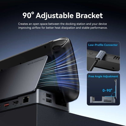 Docking USB Tipo-C para Steam Deck / Switch Vention TPZH0/ 2xHDMI 4K/ 3xUSB/ 1xUSB Tipo-C/ 1xUSB Tipo-C PD/ 1xRJ45/ 1xLeitor de Cartões/ Cinzento