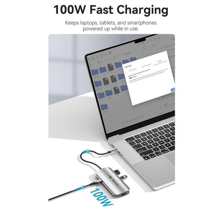 Docking USB Tipo-C Vention TQDHB/ 1xHDMI 4K/ 3xUSB/ 1xUSB Tipo-C PD/ Cinzento