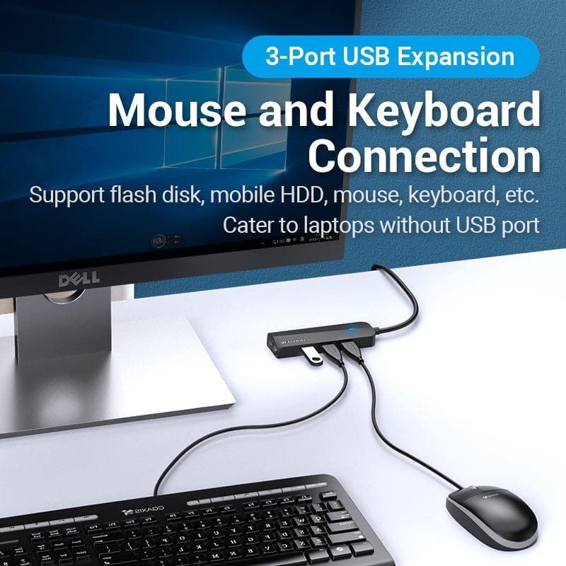 Hub USB 3.0 com Placa de Som Vention CHIBB/ 3xUSB/ 1xMicroUSB PD