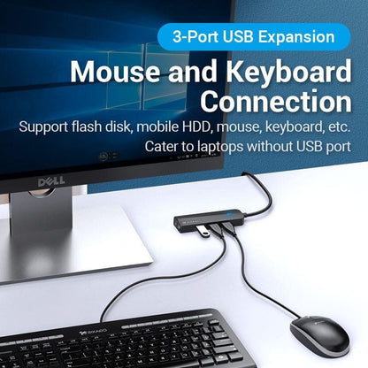 Hub USB 3.0 com Placa de Som Vention CHIBB/ 3xUSB/ 1xMicroUSB PD