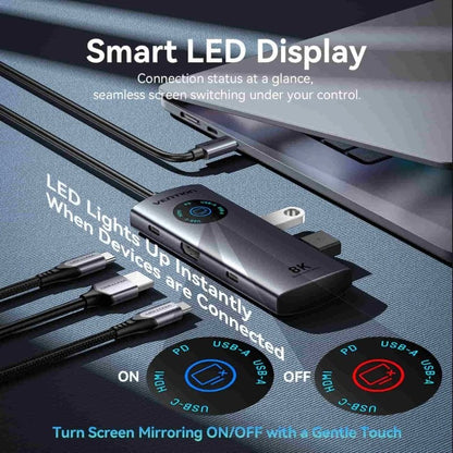 Docking USB Tipo-C Vention TQXHB/ 2xUSB/ 1xUSB Tipo-C/ 1xHDMI/ 1xUSB Tipo-C PD/ Cinzento
