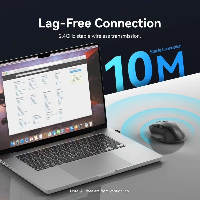 Rato Ergonómico Sem Fios Vention KTHB0/ Até 4000 DPI
