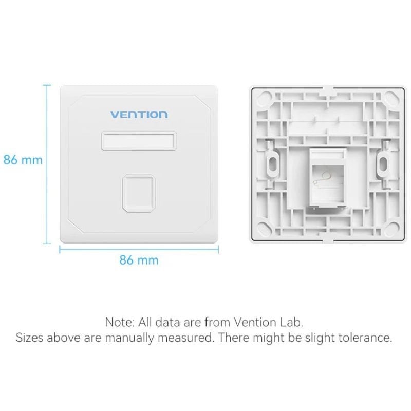 Placa de Pared Keystock Vention IFDW0/ 1 Puertos RJ45