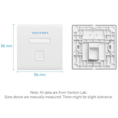 Placa de Pared Keystock Vention IFDW0/ 1 Puertos RJ45