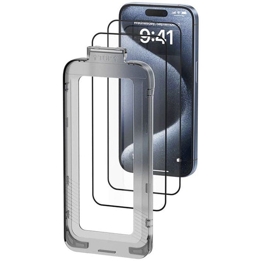 Pack de 2 Protetores de Ecrã de Vidro Temperado Vention KUPTCB-20 para iPhone 16 Pro + Ferramenta de Instalação Anti-Poeira