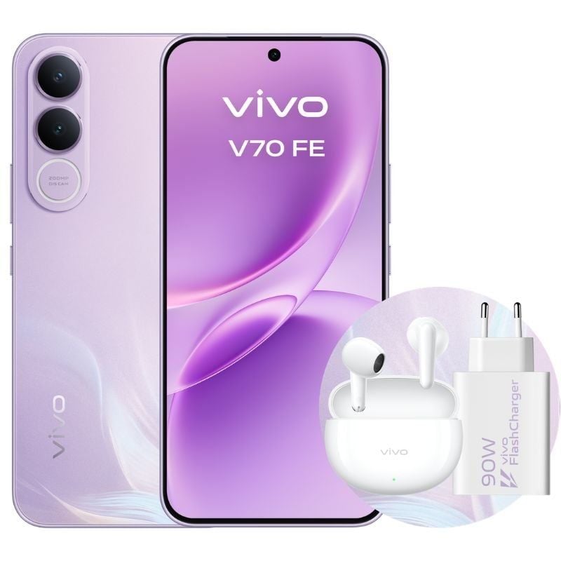 Smartphone Vivo V70 FE 8GB/ 512GB/ 6.83"/ 5G/ Roxo/ Inclui Carregador + Auriculares
