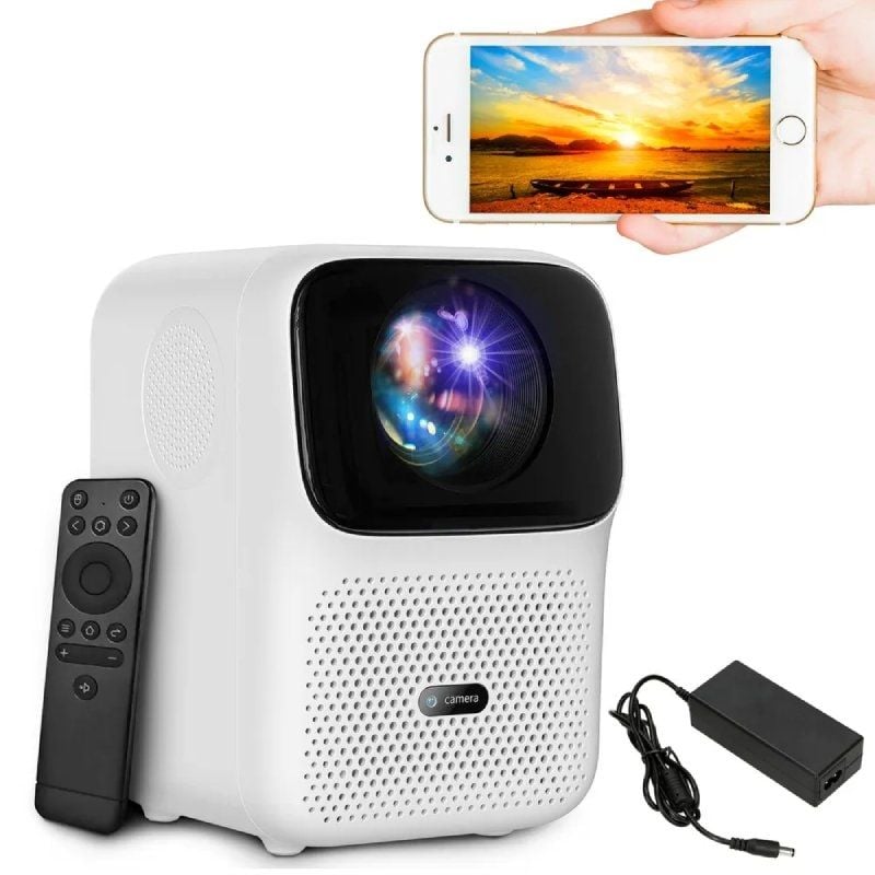 Proyector Portátil Wanbo T4/ 450 Lúmenes/ Full HD/ HDMI/ Bluetooth/ WiFi/ Blanco