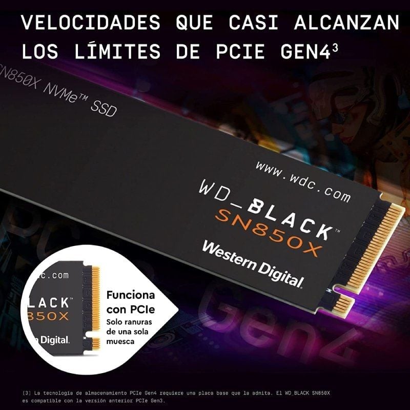 Disco SSD SanDisk WD Black SN850X 4TB/ M.2 2280 PCIe 4.0/ Full Capacity