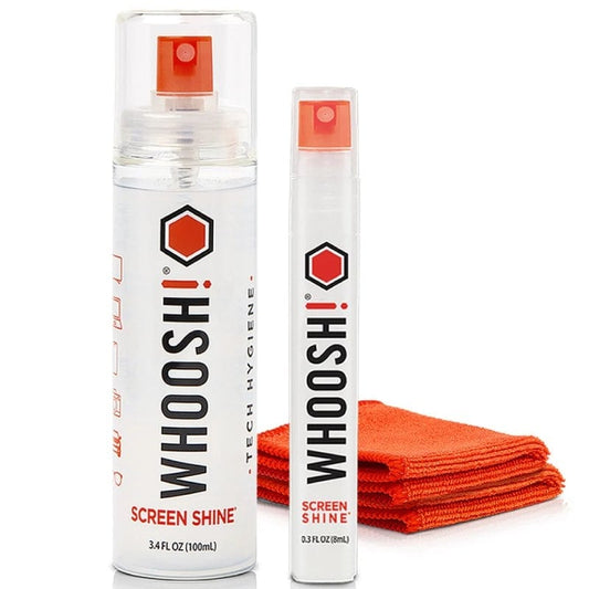 Kit de Limpeza de Ecrãs Whoosh Kit DUO WSH004/ Spray 100ml + Spray 8ml + 2 Panos de Microfibra
