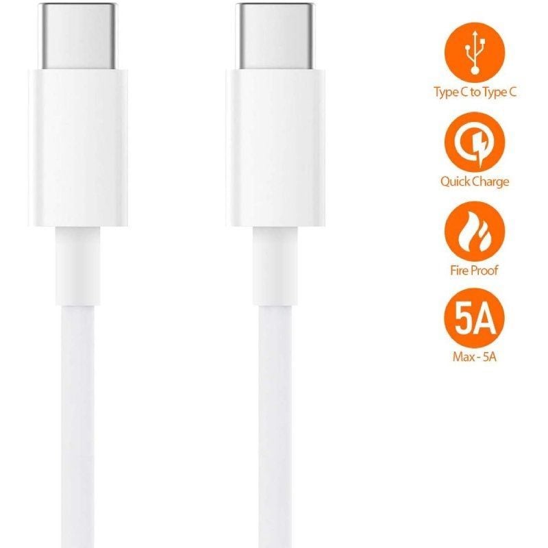 Cabo USB 2.0 Tipo C Xiaomi SJV4108GL/ USB Tipo-C Macho - USB Tipo-C Macho/ 1.5m/ Branco