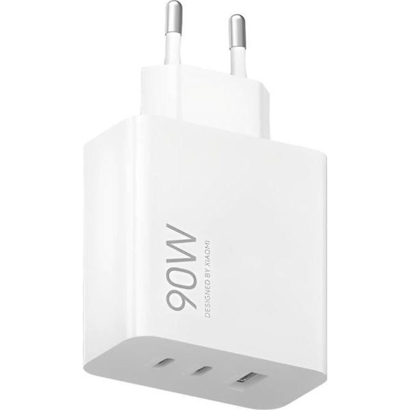 Carregador de Parede GaN Xiaomi 90W HyperCharge Adaptador de Corrente 2xUSB Tipo-C/ 1xUSB/ 90W
