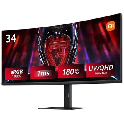 Monitor Gaming Curvo Xiaomi Curved Gaming Monitor G34WQi 34"/ WQHD/ 1ms/ 180Hz/ Preto