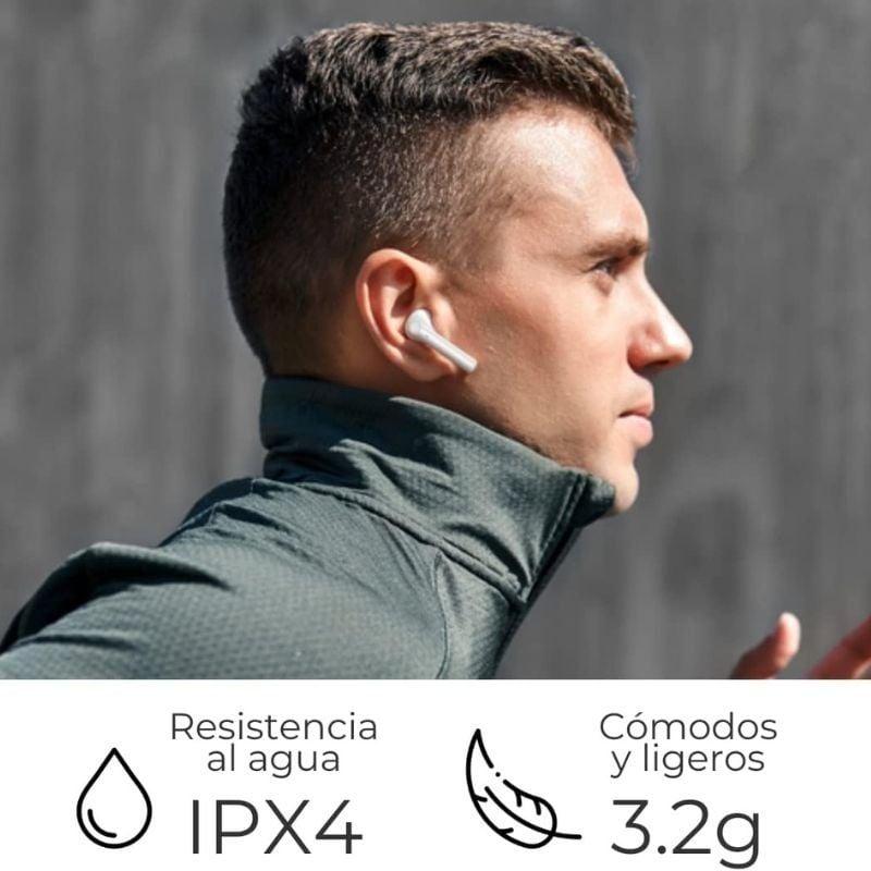 Auscultadores Bluetooth ZTE Buds 2 com estojo de carregamento/ Autonomia 5h/ Brancos