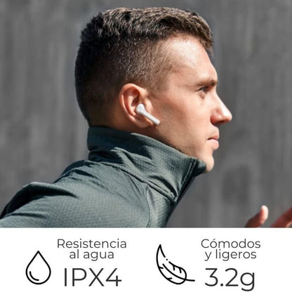 Auscultadores Bluetooth ZTE Buds 2 com estojo de carregamento/ Autonomia 5h/ Brancos