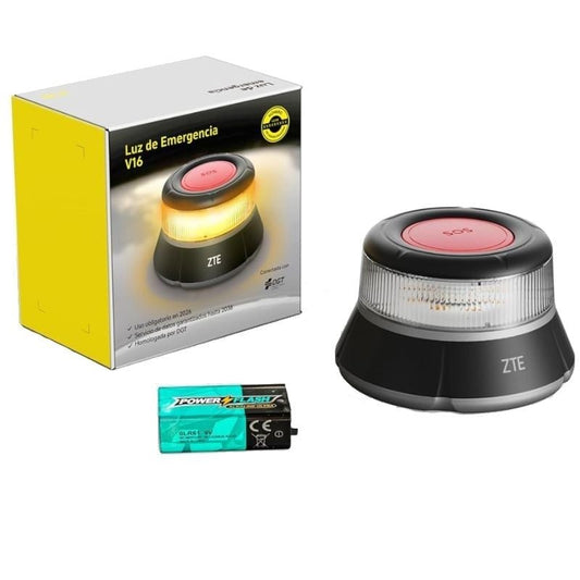 Luz de emergência para carro ZTE E1 V16/ Homologada/ Base magnética/ Geolocalizável/ Funciona a pilhas